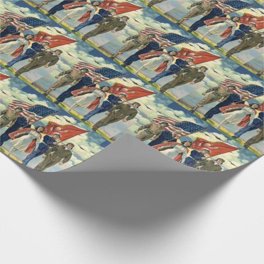 ヴィンテージ愛国的な誇りを持った軍隊人事ヘロス ラッピングペーパー (角)