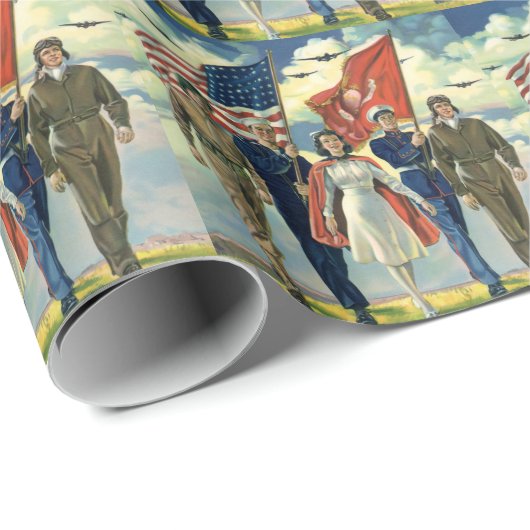ヴィンテージ愛国的な誇りを持った軍隊人事ヘロス ラッピングペーパー (ロールコーナー)