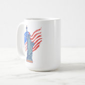 ヴィンテージ愛国的な7月4日のデザイン コーヒーマグカップ (正面左)