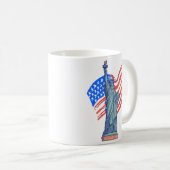 ヴィンテージ愛国的な7月4日のデザイン コーヒーマグカップ (正面右)