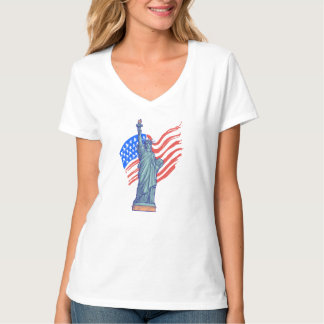 ヴィンテージ愛国的な7月4日のデザイン Tシャツ