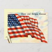 ヴィンテージ愛国的な7月4日 ポストカード (正面/裏面)