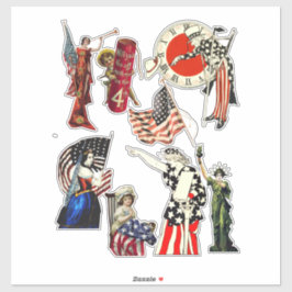 ヴィンテージ愛国的アメリカーナ7月4日アートクラッグ シール