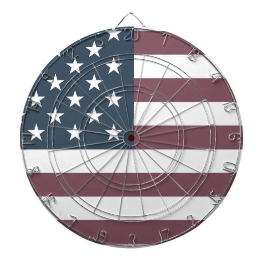 ヴィンテージ愛国的アメリカ国旗のカスタムダーツボード ダーツボード (正面)