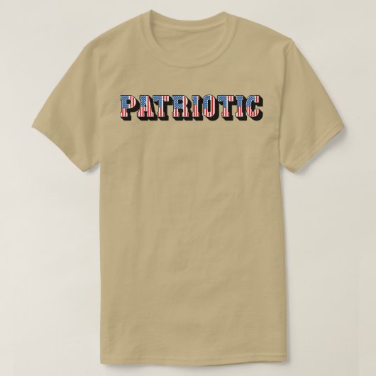 ヴィンテージ愛国的アメリカ国旗の文字 Tシャツ (デザイン正面)