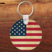ヴィンテージ愛国的アメリカ国旗 キーホルダー (正面)