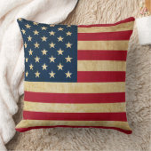 ヴィンテージ愛国的アメリカ国旗 クッション (ブランケット)