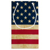 ヴィンテージ愛国的アメリカ国旗 スモールペーパーバッグ (裏面)