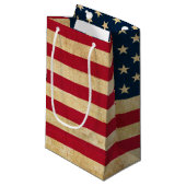 ヴィンテージ愛国的アメリカ国旗 スモールペーパーバッグ (正面アングル)