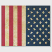 ヴィンテージ愛国的アメリカ国旗 ラッピングペーパー (フラット)