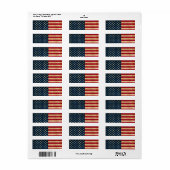 ヴィンテージ愛国的アメリカ国旗 ラベル (フルシート)