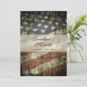 ヴィンテージ愛国的アメリカ結婚国旗 招待状 (スタンド正面)