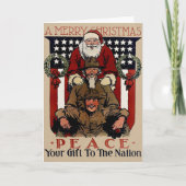 ヴィンテージ愛国的クリスマスカード シーズンカード (正面)