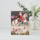 ヴィンテージ愛国的サンタ ポストカード (スタンド正面)