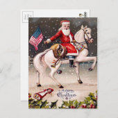ヴィンテージ愛国的サンタ ポストカード (正面/裏面)