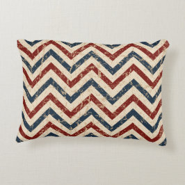 ヴィンテージ愛国的シェブロン模様 アクセントクッション