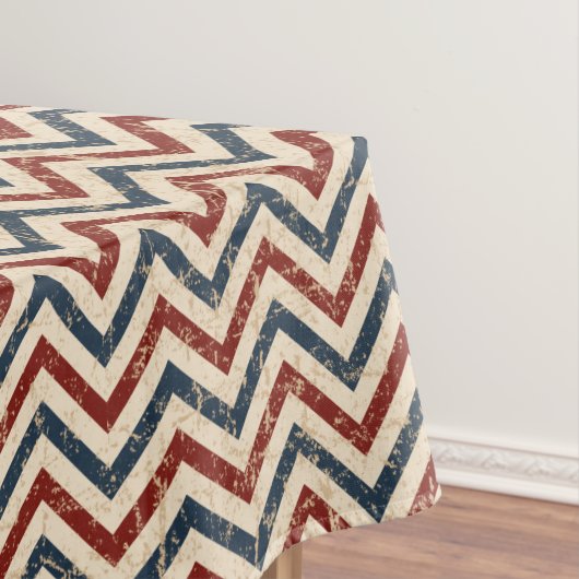 ヴィンテージ愛国的シェブロン模様 テーブルクロス (インサイチュ)