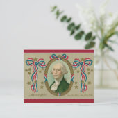 ヴィンテージ愛国的ジョージワシントンポートレート ポストカード (スタンド正面)