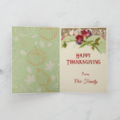 ヴィンテージ愛国的トルコ | 感謝祭 シーズンカード (内部)