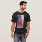 ヴィンテージ愛国的フェンシングアメリカ国旗のグラフィック Tシャツ (正面フル)