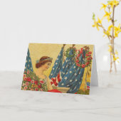 ヴィンテージ愛国的メモリアルデー カード (黄色い花)