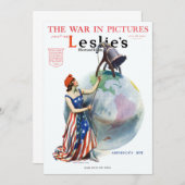 ヴィンテージ愛国的女性の自由の雑誌カバーアート (正面/裏面)