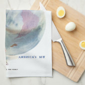 ヴィンテージ愛国的女性の自由の雑誌カバーアート キッチンタオル (四つ折り)