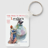 ヴィンテージ愛国的女性の自由の雑誌カバーアート キーホルダー (裏面)