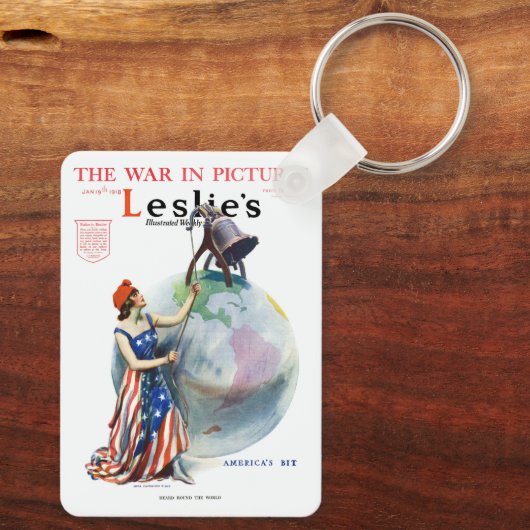 ヴィンテージ愛国的女性の自由の雑誌カバーアート キーホルダー (裏面)