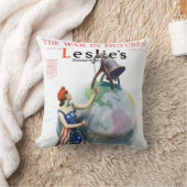 ヴィンテージ愛国的女性の自由の雑誌カバーアート クッション (ブランケット)