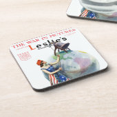 ヴィンテージ愛国的女性の自由の雑誌カバーアート コースター (左側)