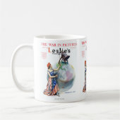 ヴィンテージ愛国的女性の自由の雑誌カバーアート コーヒーマグカップ (左)