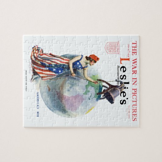 ヴィンテージ愛国的女性の自由の雑誌カバーアート ジグソーパズル (横)