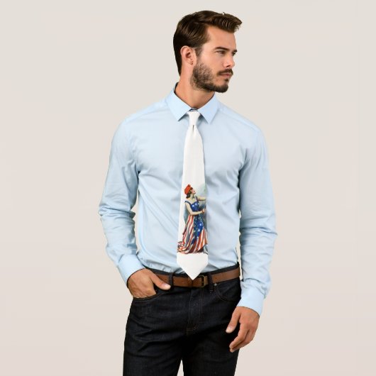 ヴィンテージ愛国的女性の自由の雑誌カバーアート ネクタイ (インサイチュ)