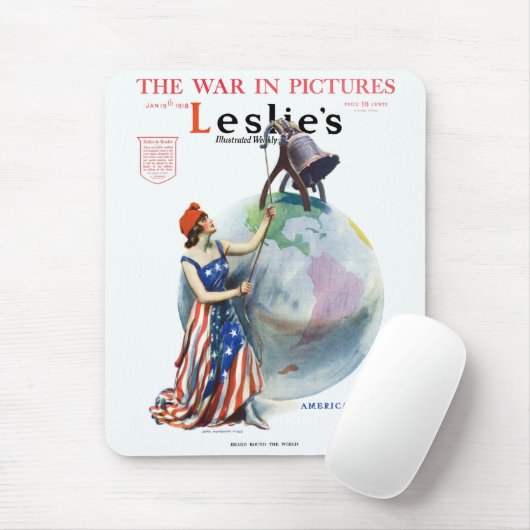 ヴィンテージ愛国的女性の自由の雑誌カバーアート マウスパッド (マウス)