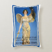 ヴィンテージ愛国的女性エンジェル買戦争債 アクセントクッション (正面(垂直))