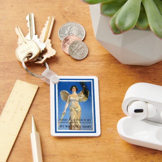 ヴィンテージ愛国的女性エンジェル買戦争債 キーホルダー (デスク)