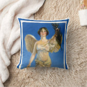 ヴィンテージ愛国的女性エンジェル買戦争債 クッション (ブランケット)