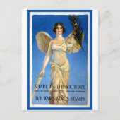 ヴィンテージ愛国的女性エンジェル買戦争債 ポストカード (正面)