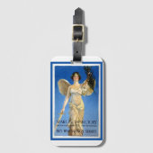 ヴィンテージ愛国的女性エンジェル買戦争債 ラゲッジタグ (正面縦)