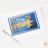 ヴィンテージ愛国的女性エンジェル買戦争債 長方形シール (封筒)