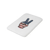 ヴィンテージ愛国的平和の手ベクターTシャツデザイン1 バスマット (アングル)