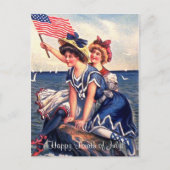 ヴィンテージ愛国的泳ぐ人はがき ポストカード (正面)