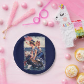 ヴィンテージ愛国的泳ぐ人 ペーパープレート (パーティー)