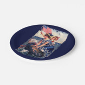 ヴィンテージ愛国的泳ぐ人 ペーパープレート (アングル)