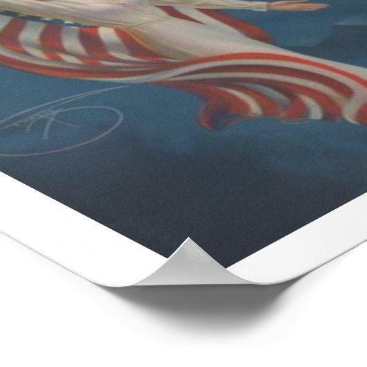 ヴィンテージ愛国的第2次世界大戦軍隊ナース ポスター (角)