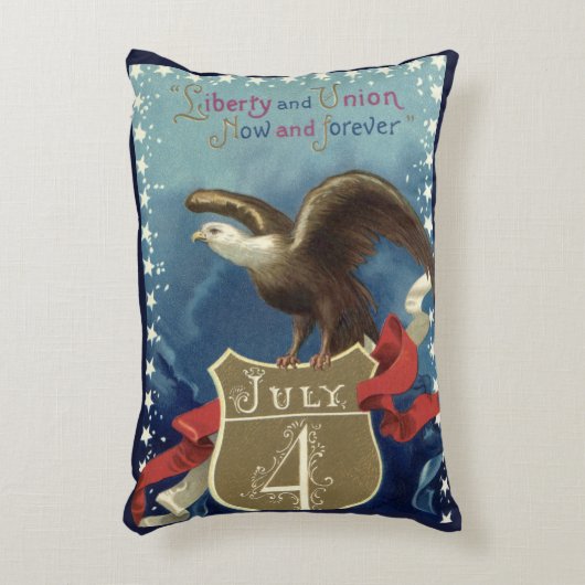 ヴィンテージ愛国的7月4日、イーグルと星 アクセントクッション (正面(垂直))