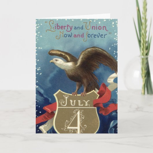 ヴィンテージ愛国的7月4日、イーグルと星 カード (正面)