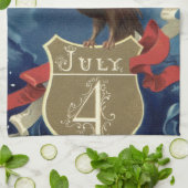 ヴィンテージ愛国的7月4日、イーグルと星 キッチンタオル (折り畳み)
