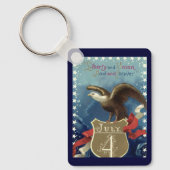 ヴィンテージ愛国的7月4日、イーグルと星 キーホルダー (正面)